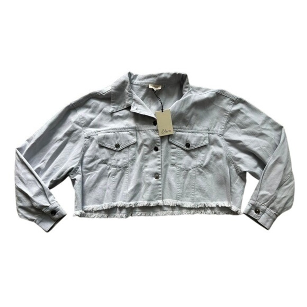 NWT! Elan Women's Blue Denim Cropped Jacket size Medium